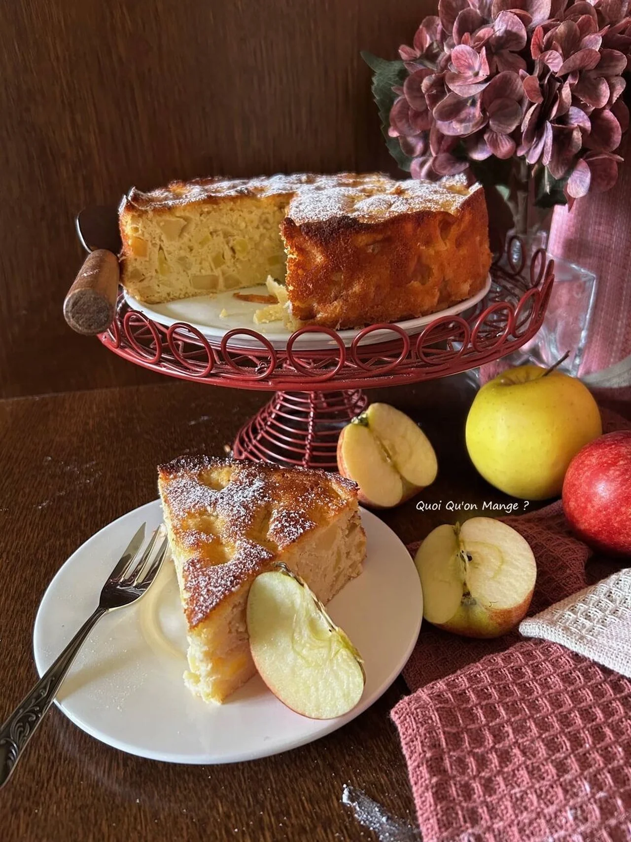 Gâteau madeleine aux pommes à compote