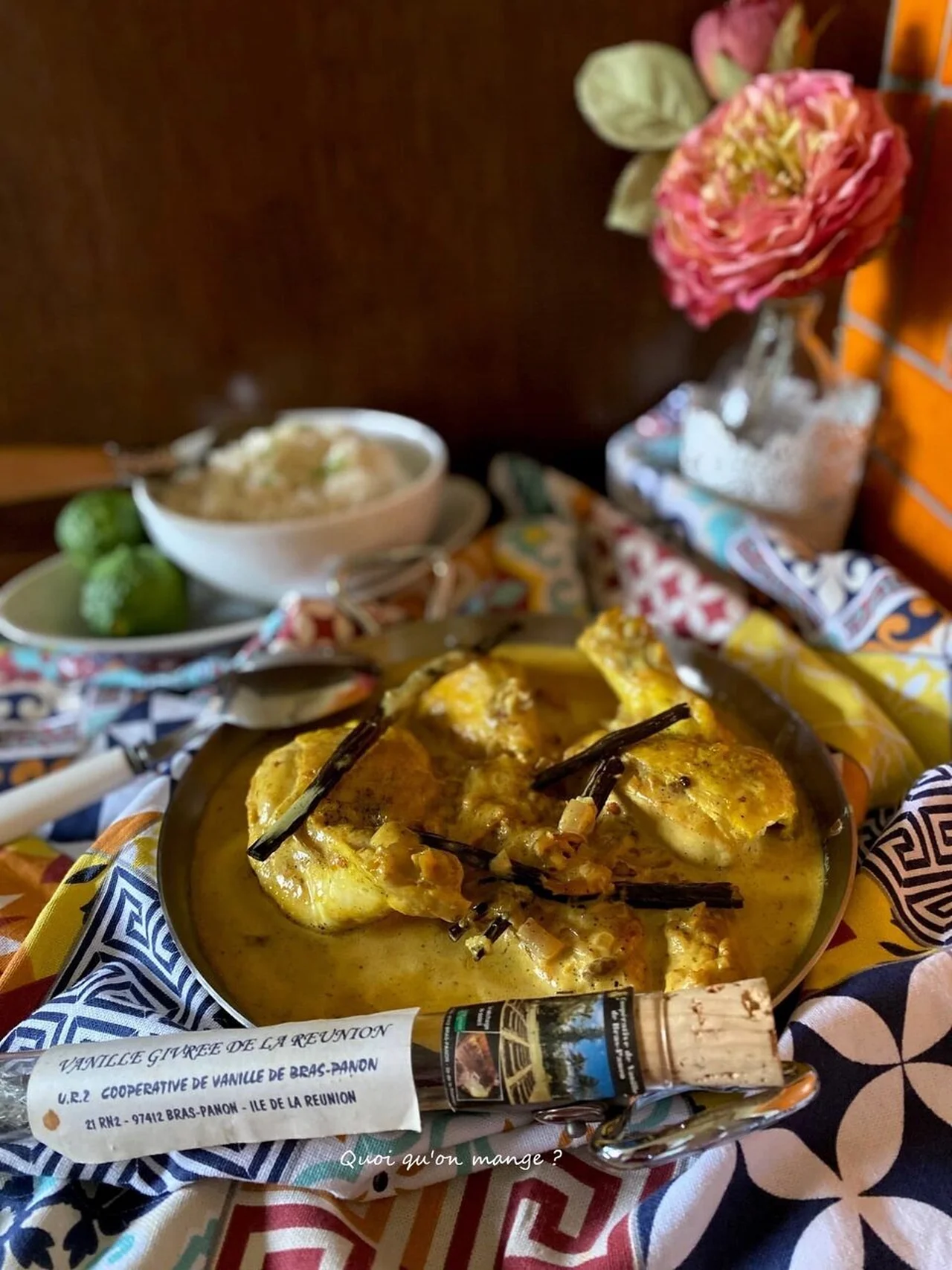 Poulet rhum-vanille aux épices