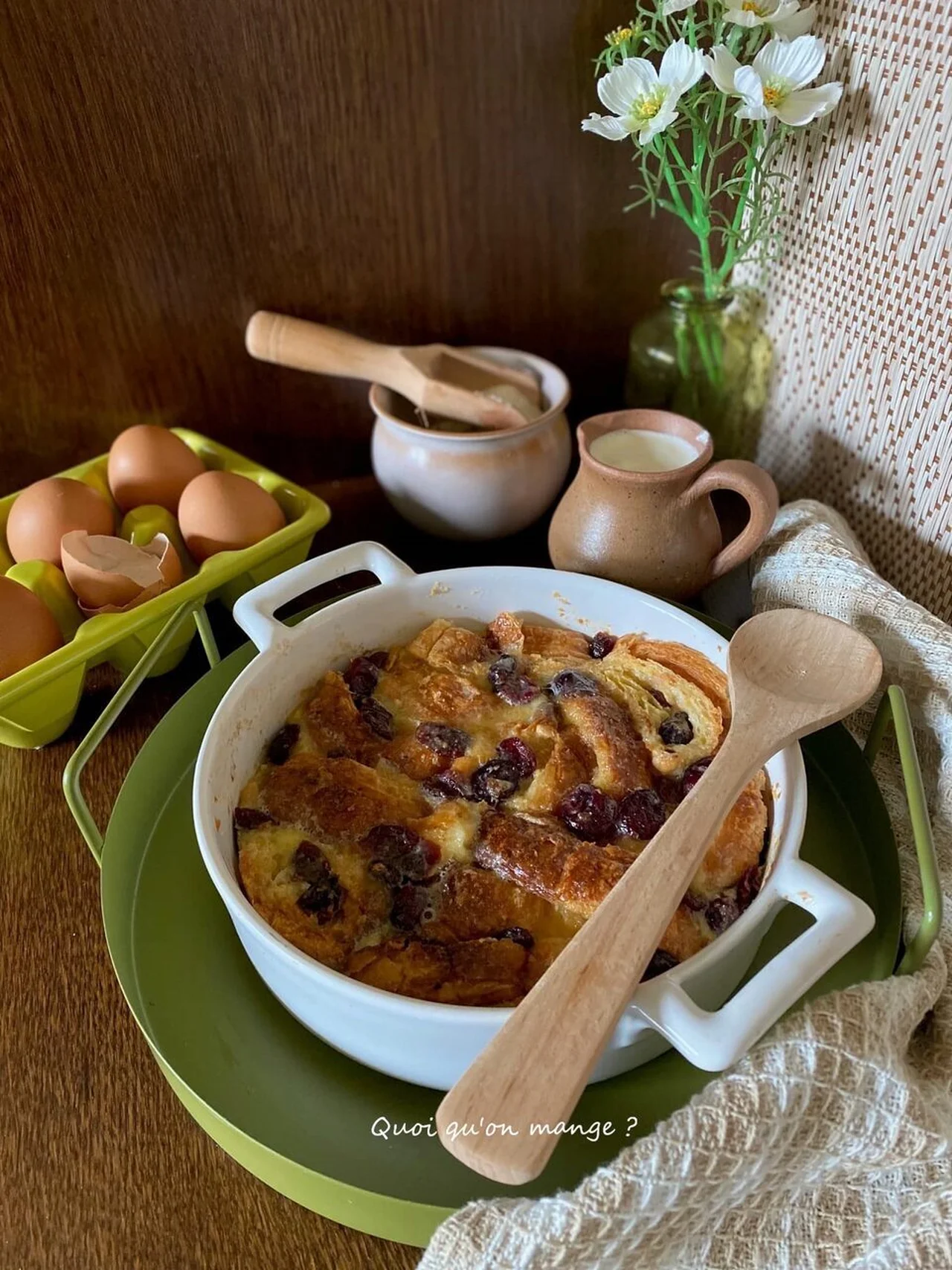 Pudding facile aux croissants rassis