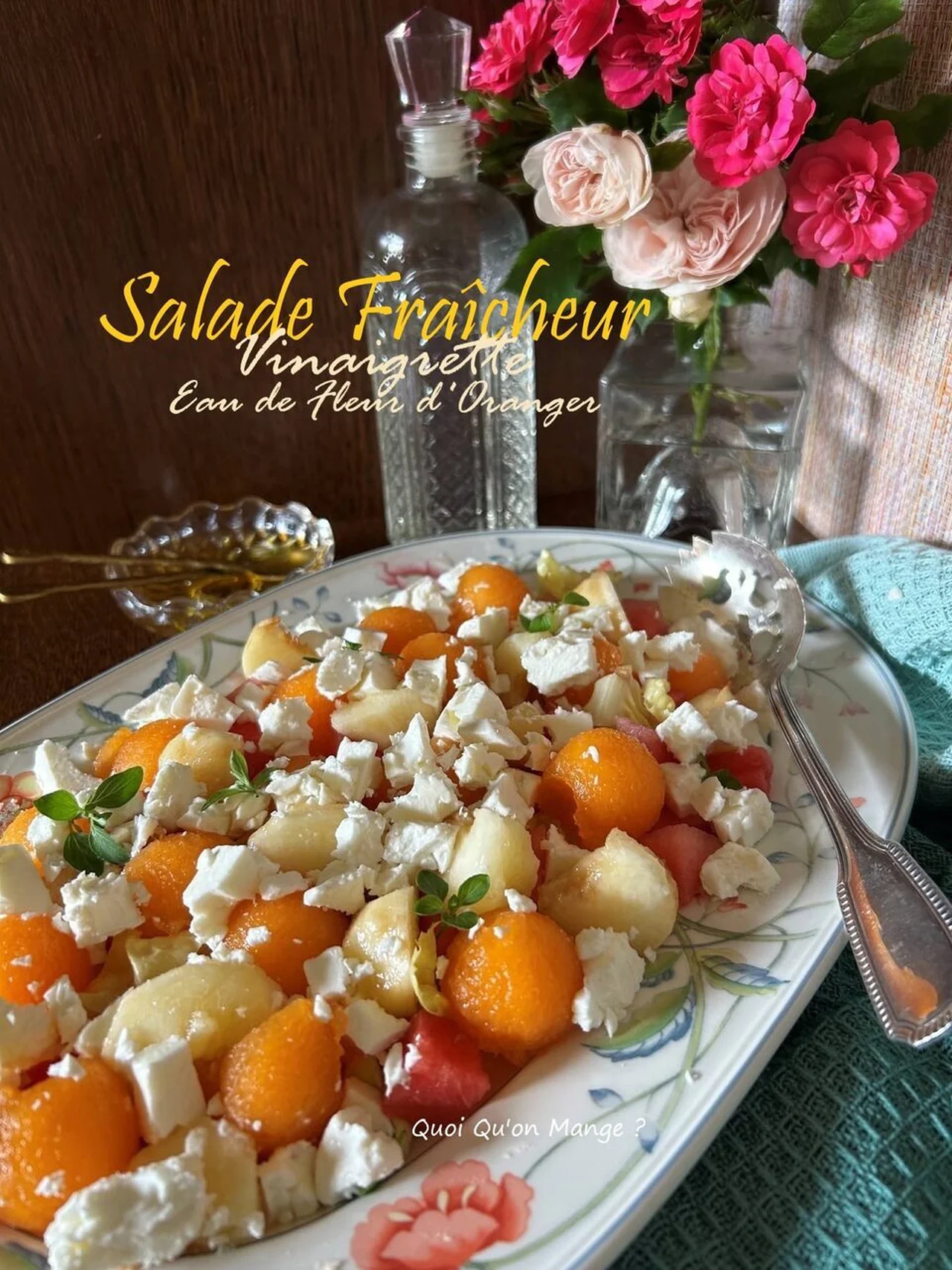 Salade fraîcheur et vinaigrette à la fleur d'oranger