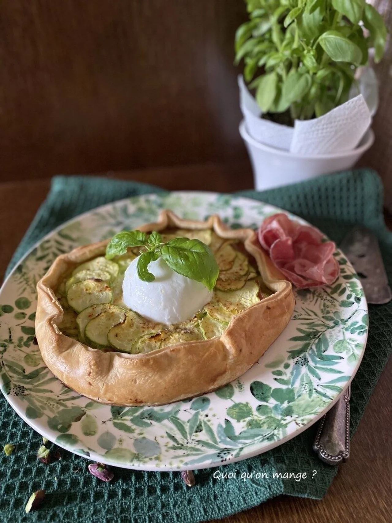 Tarte rustique aux courgettes et Mozzarella