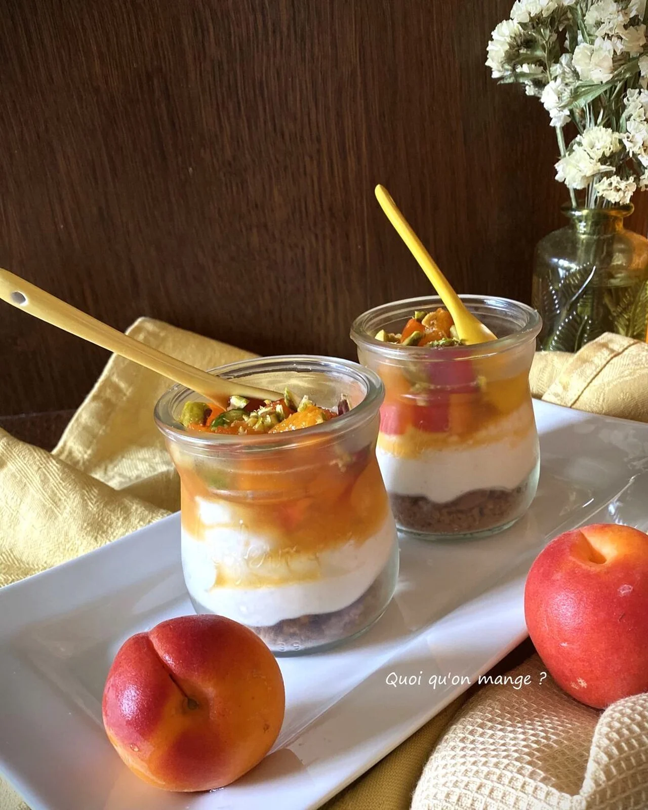 Verrines abricots, fromage blanc et spéculoos