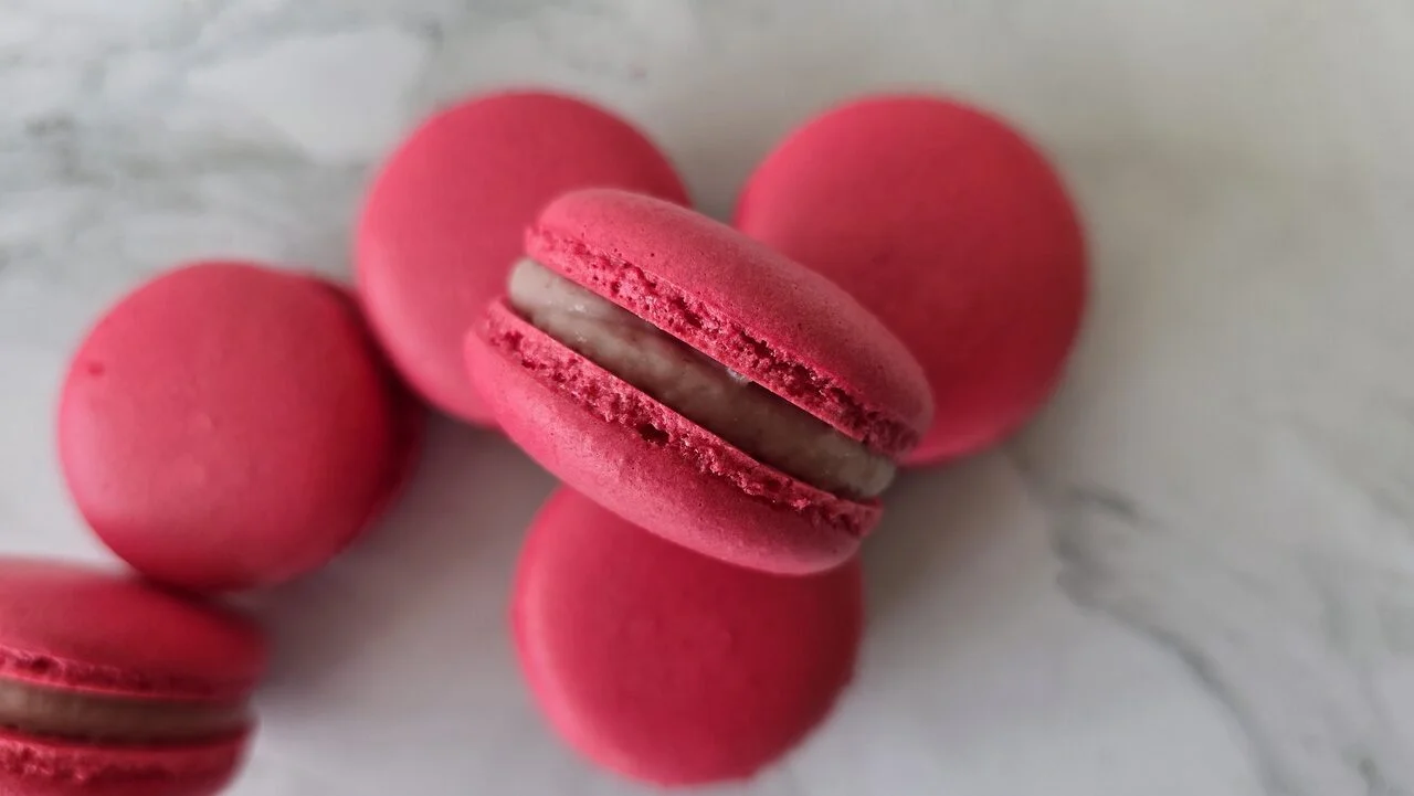 Macarons ganache framboise