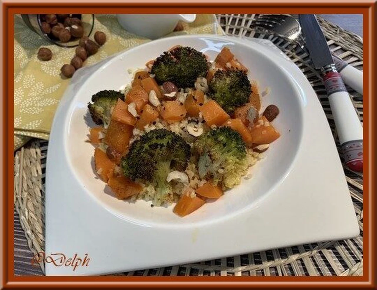 Bowl patate douce et brocolis rôtis sauce tahin