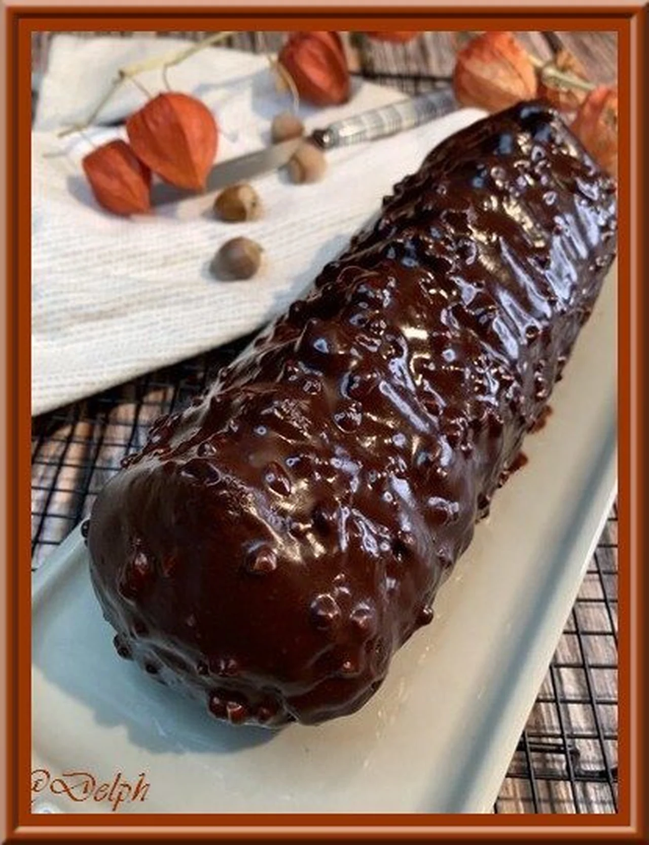 Cake au chocolat praliné et glaçage noisette