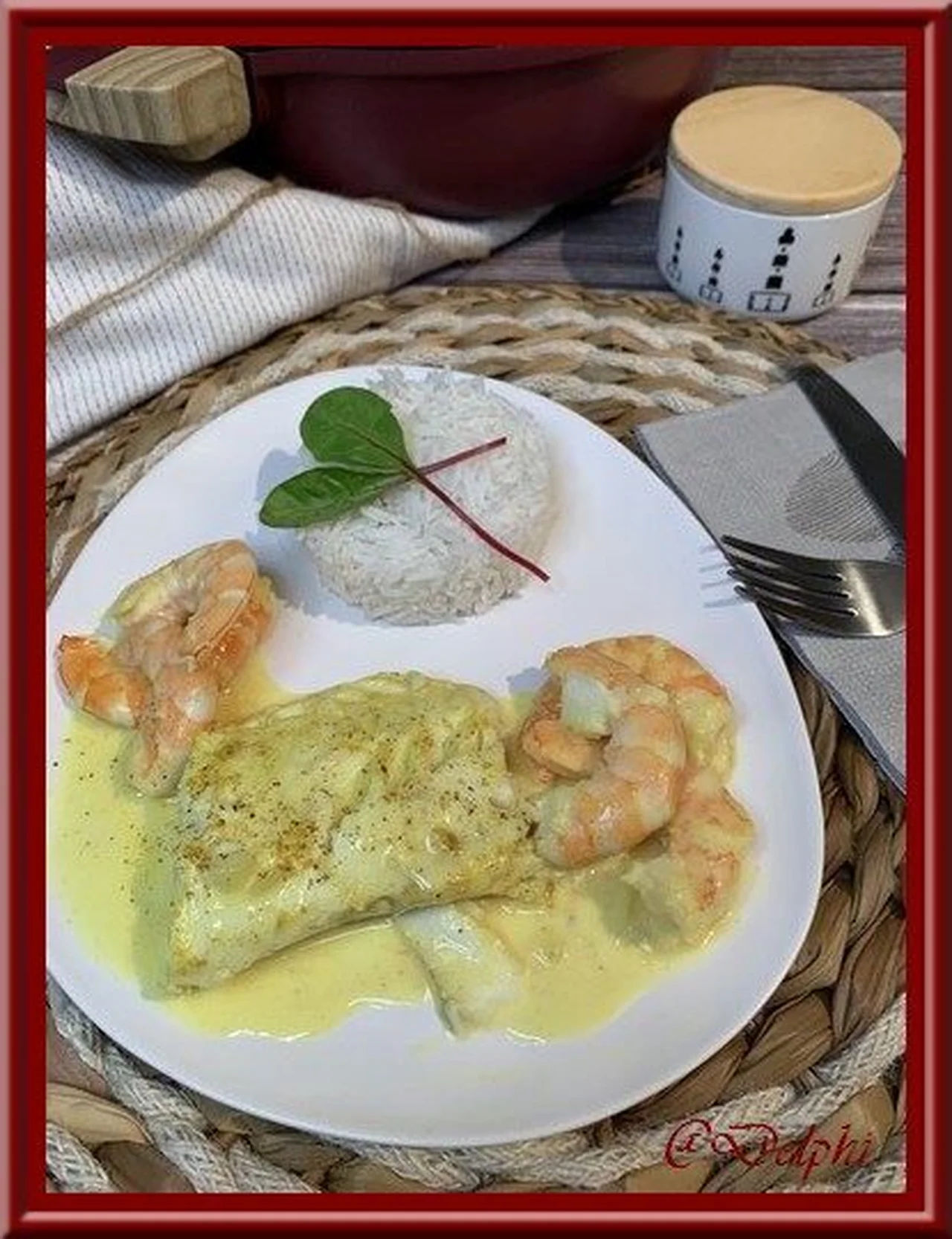 Cabillaud et crevettes à la sauce curry