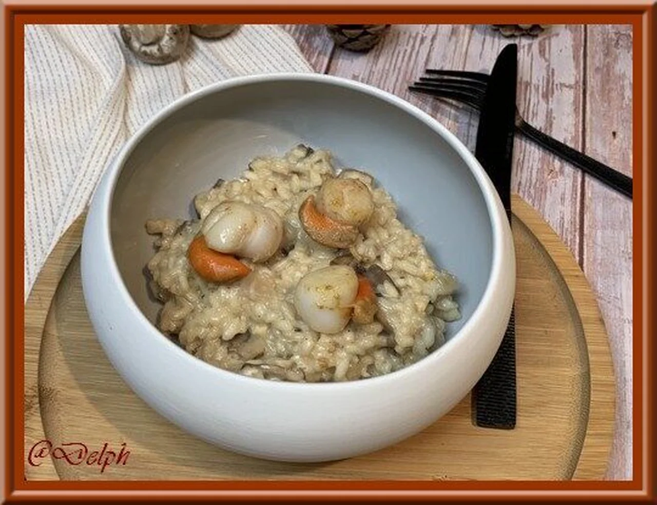Risotto aux champignons et coquilles St Jacques