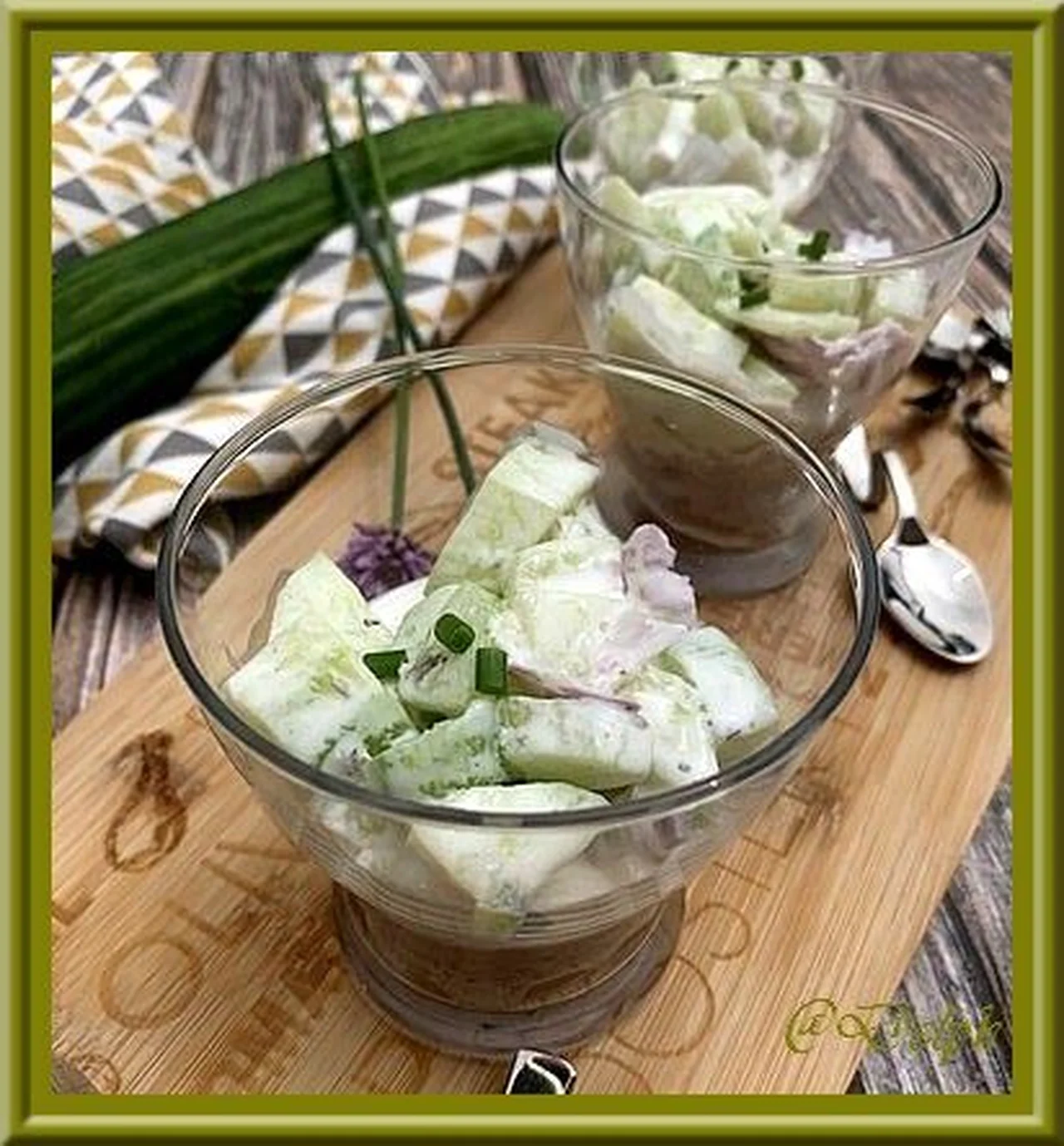 Verrines de rillettes de thon et concombre au skyr