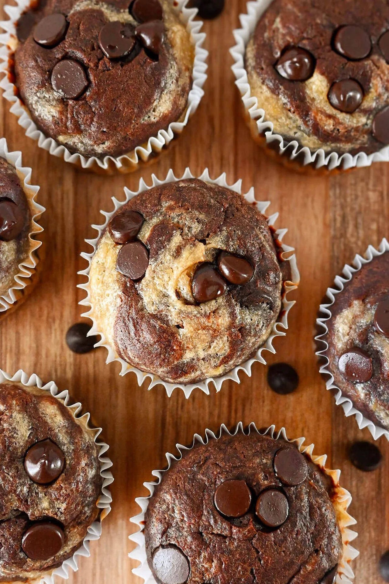 Muffins marbrés banane