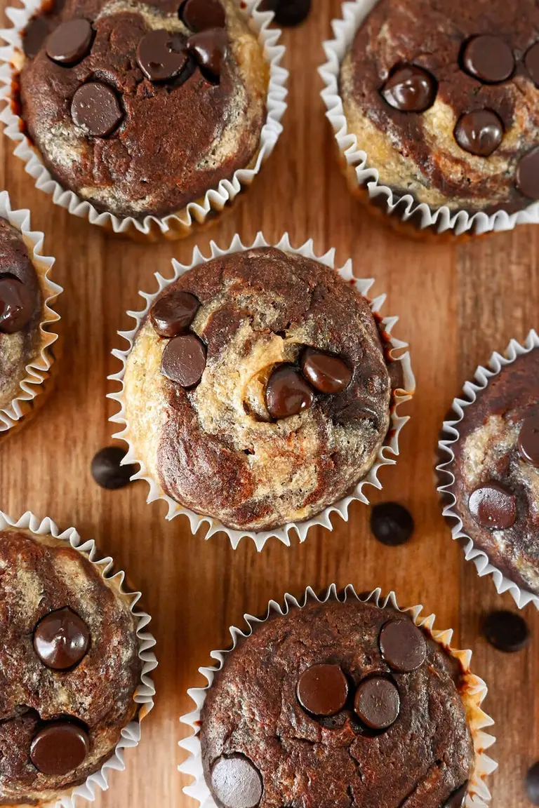 Muffins marbrés banane
