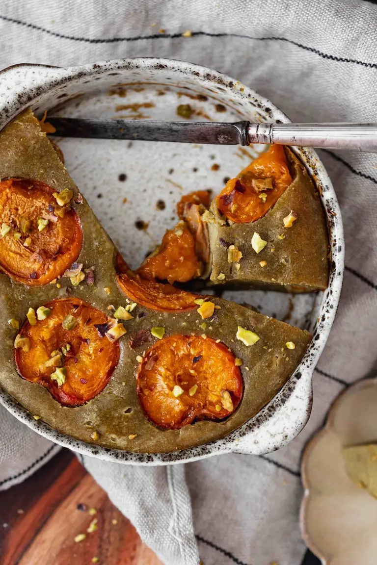 Clafoutis abricot pistache
