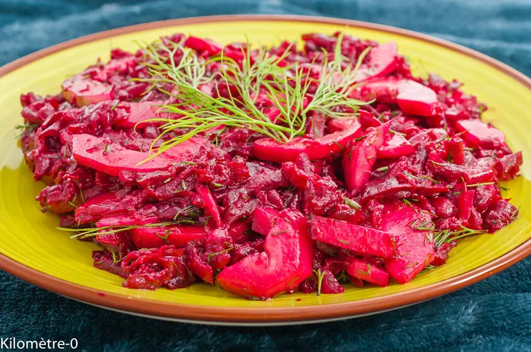 Salade de betteraves rouges au concombre