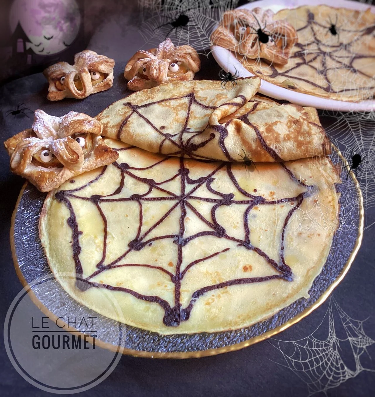 Crêpes toile d'araignée à la citrouille