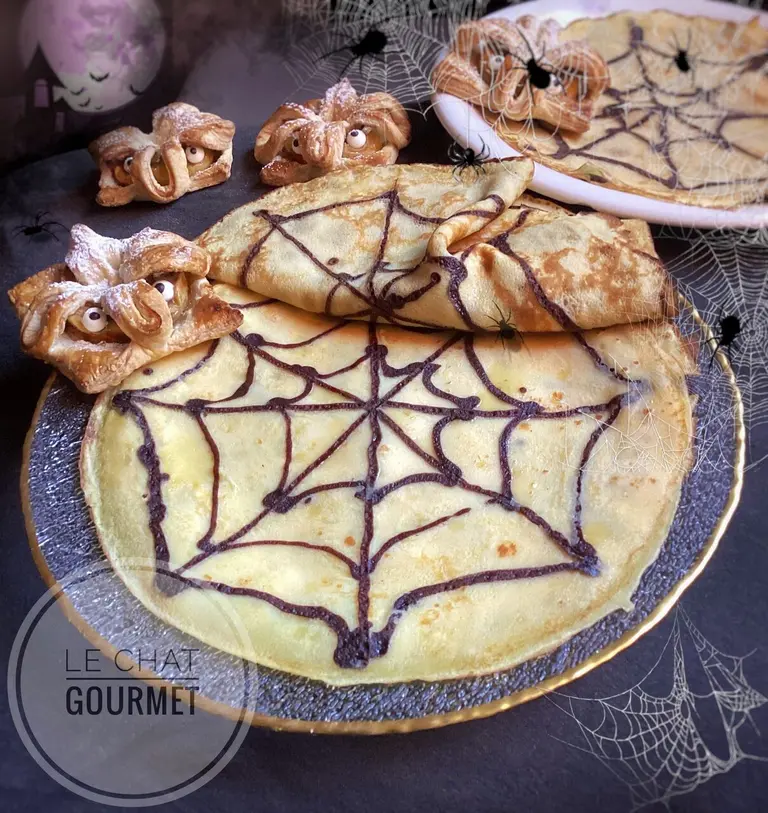 Crêpes toile d'araignée à la citrouille