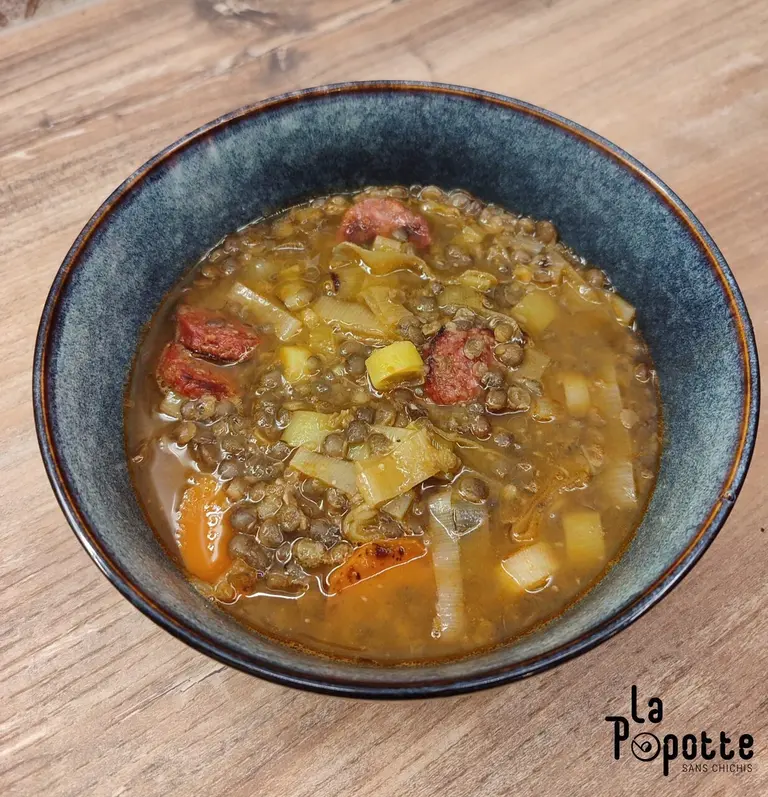 Soupe de lentilles au chorizo