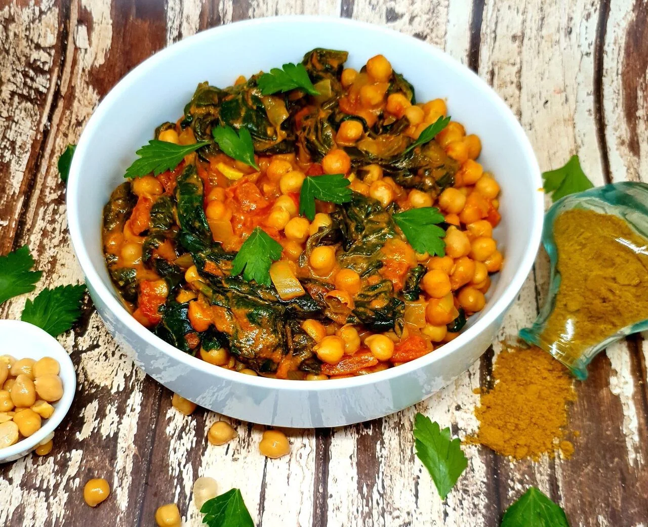 Curry de pois chiches et épinards