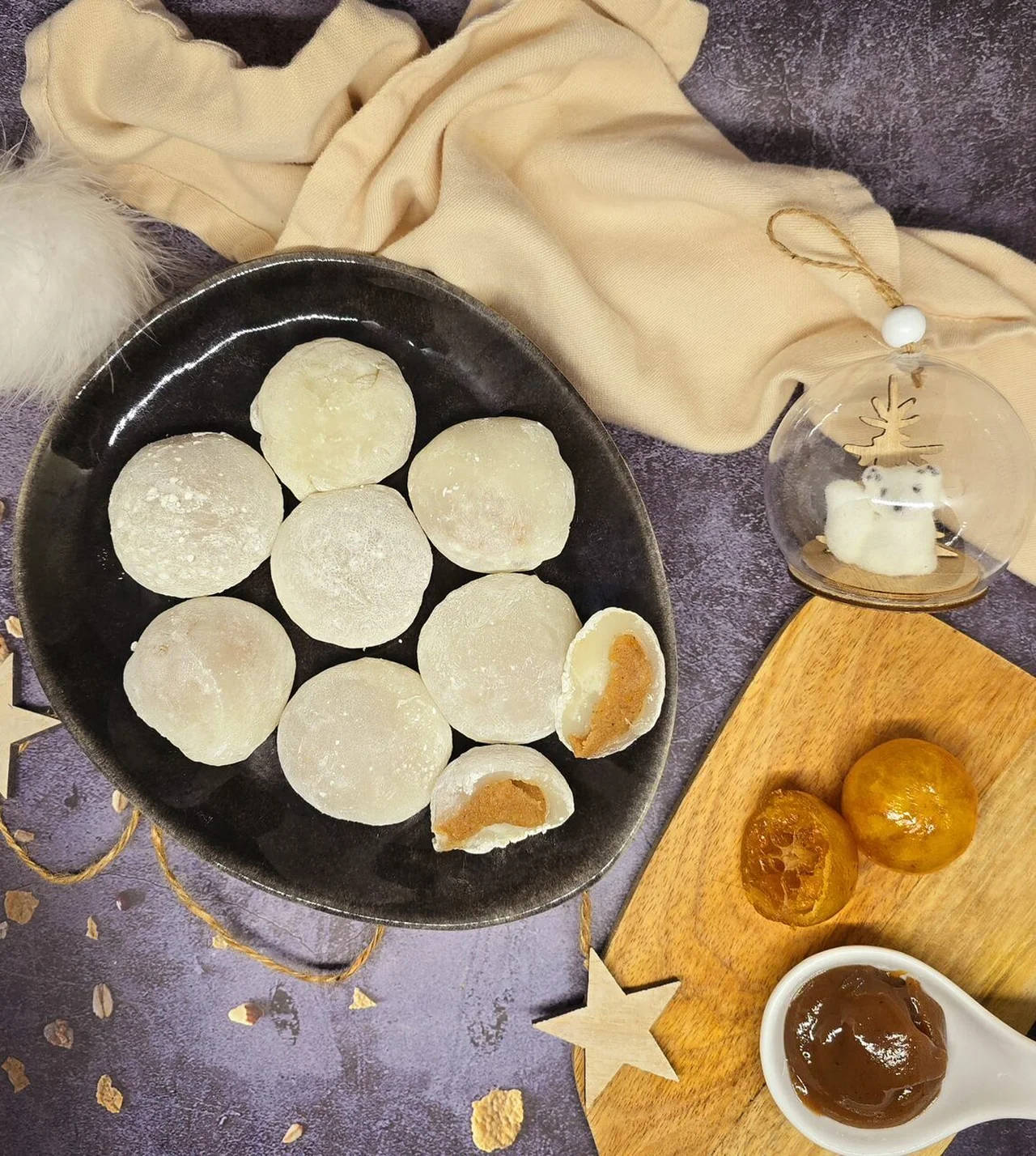 Mochis châtaigne et clémentine confite