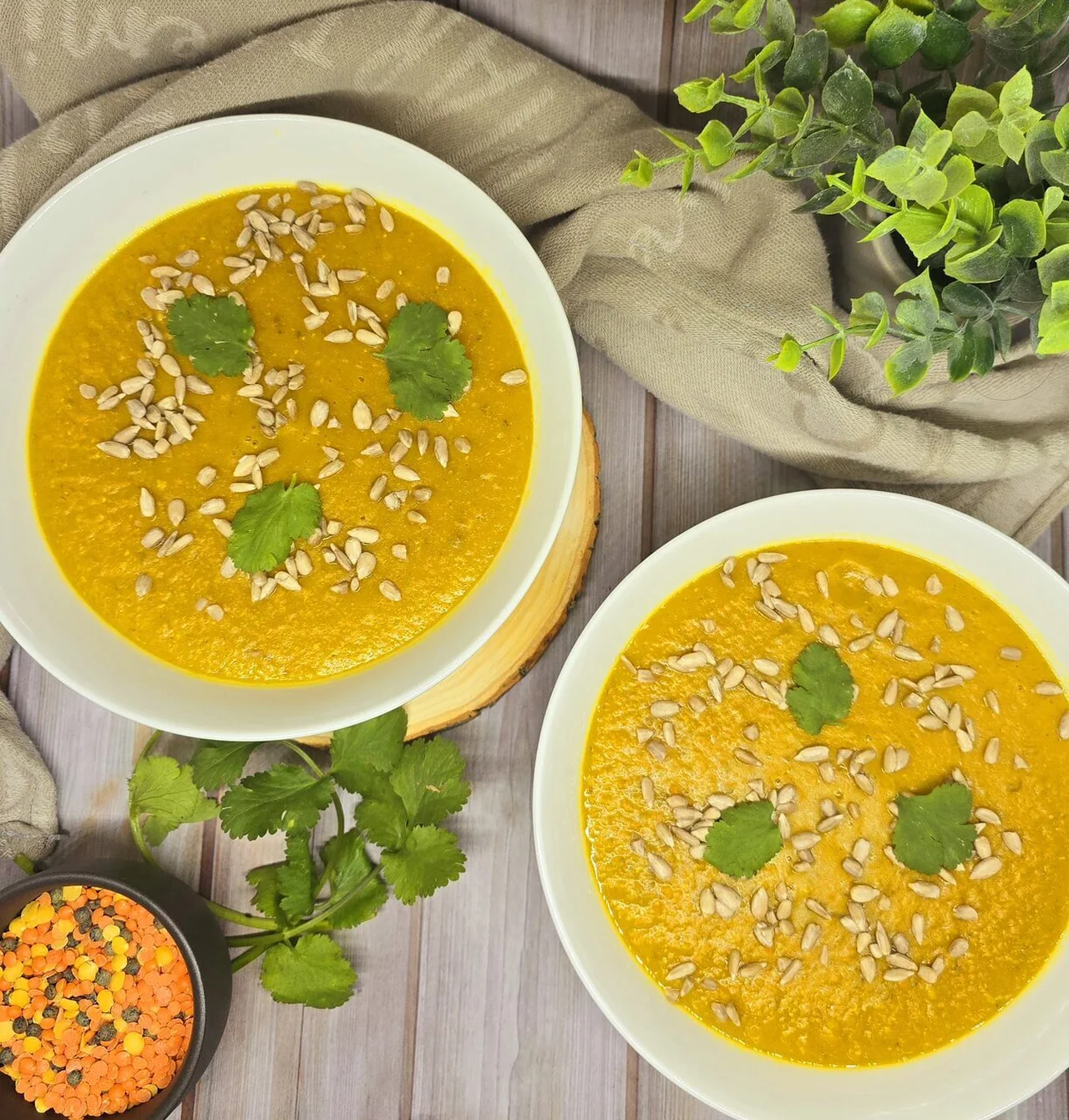 Soupe de carottes et lentilles