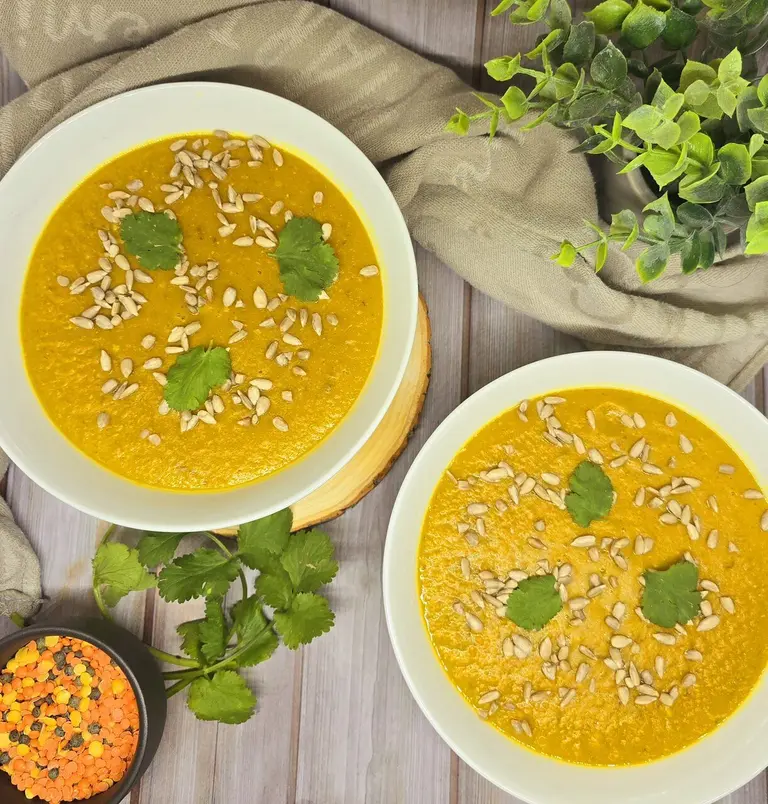 Soupe de carottes et lentilles