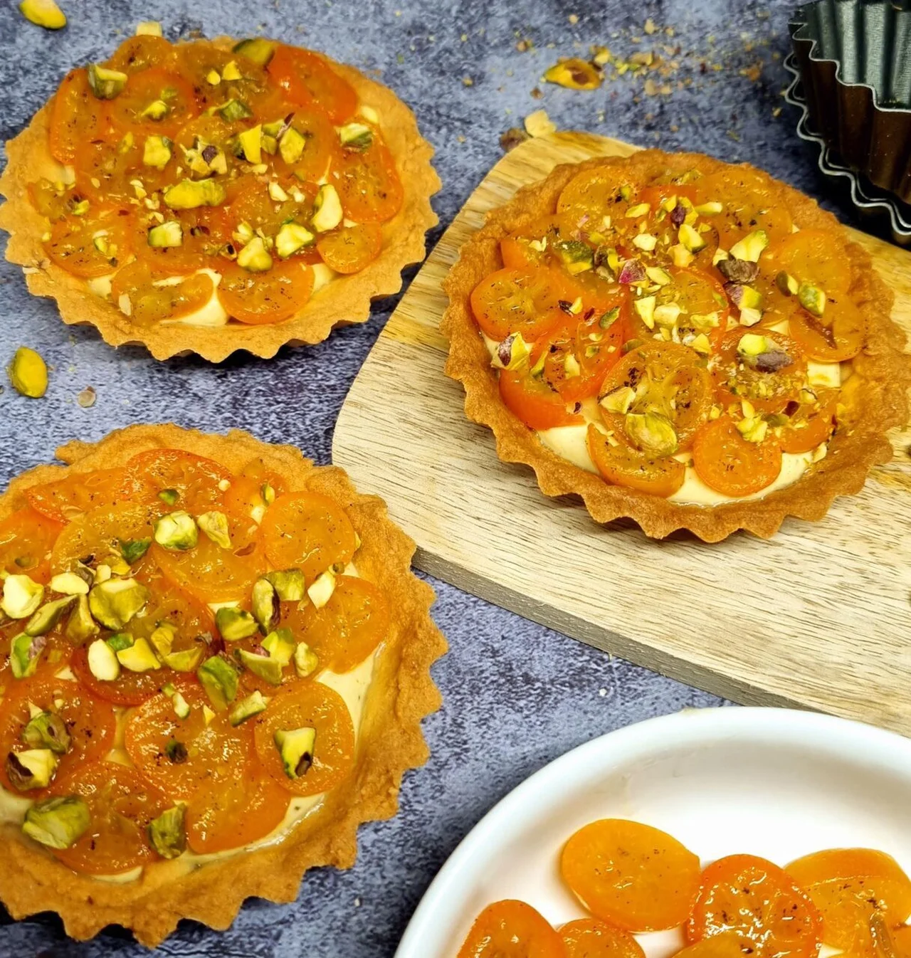 Tartelettes kumquats et pistache